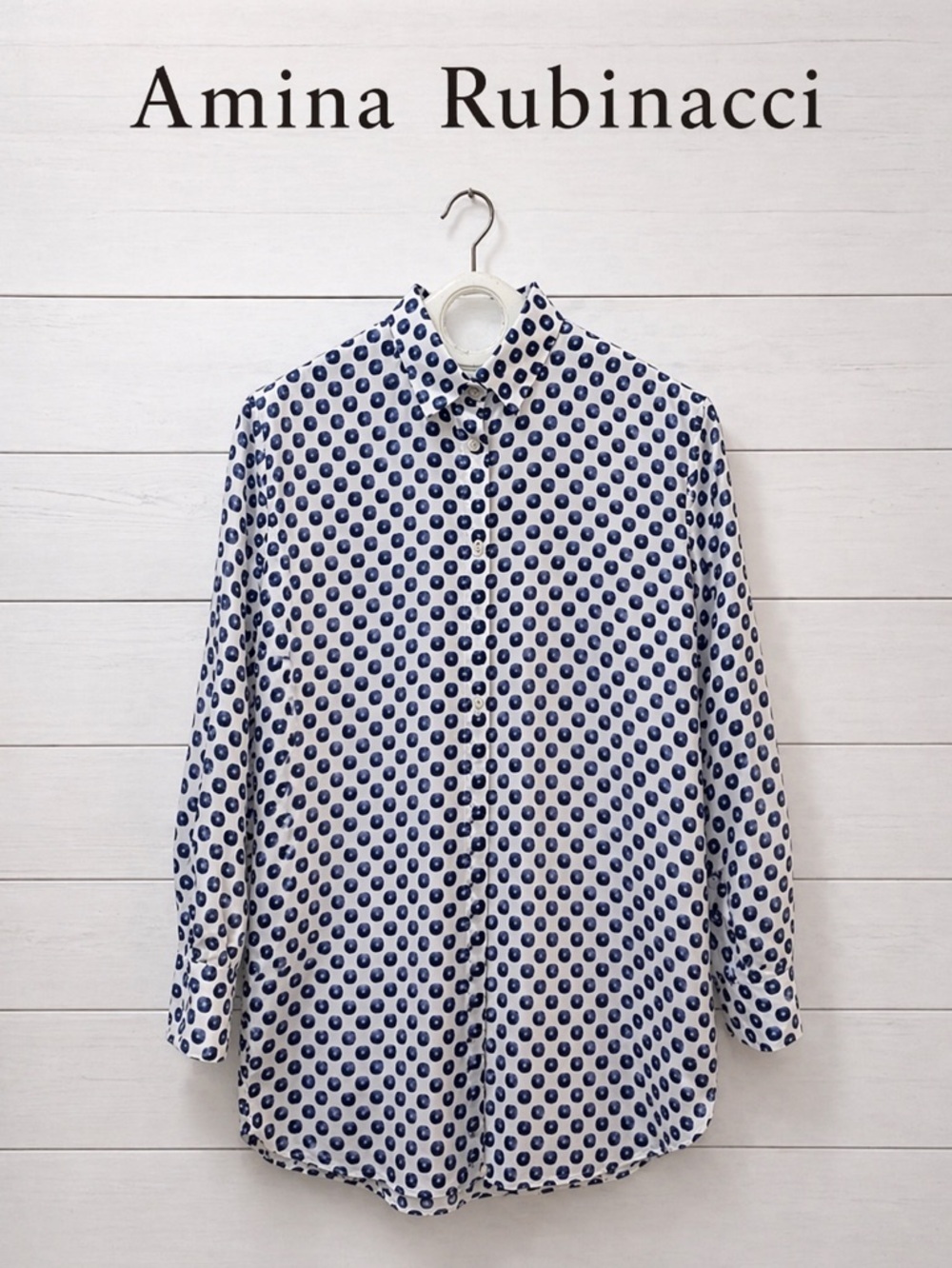 AMINA RUBINACCI Blue & White Print Shirt – Size 46 Italy /10